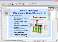 Screen shot of Impress, a replacement for Microsoft
	PowerPoint.